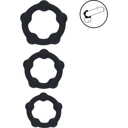 Pack 3 Cockrings Beaded Silicone