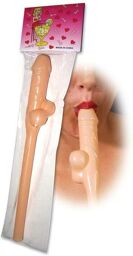 Paille Réutilisable Géante Pénis Beige