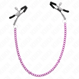 pinces à tétons chaîne violet 30 cm