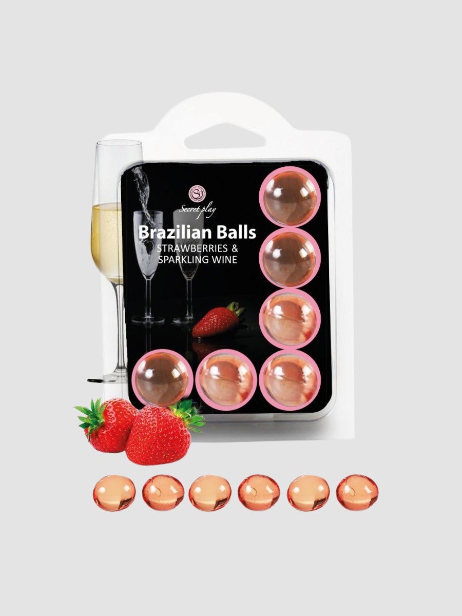 Boules de Massage Aromatisées Brazilian Balls x6 vin pétillant et fraise