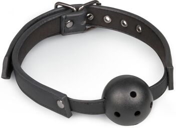 Bâillon-boule avec boule en PVC - Noir