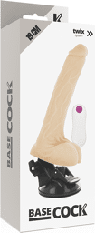 Gode Réaliste tésticule Naturel 19 CM vibrant à ventouse