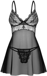 Perisia babydoll et string - Noirs Noir