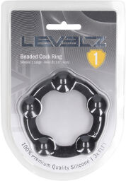 Cockring en silicone perlé - L - 45mm - Noir