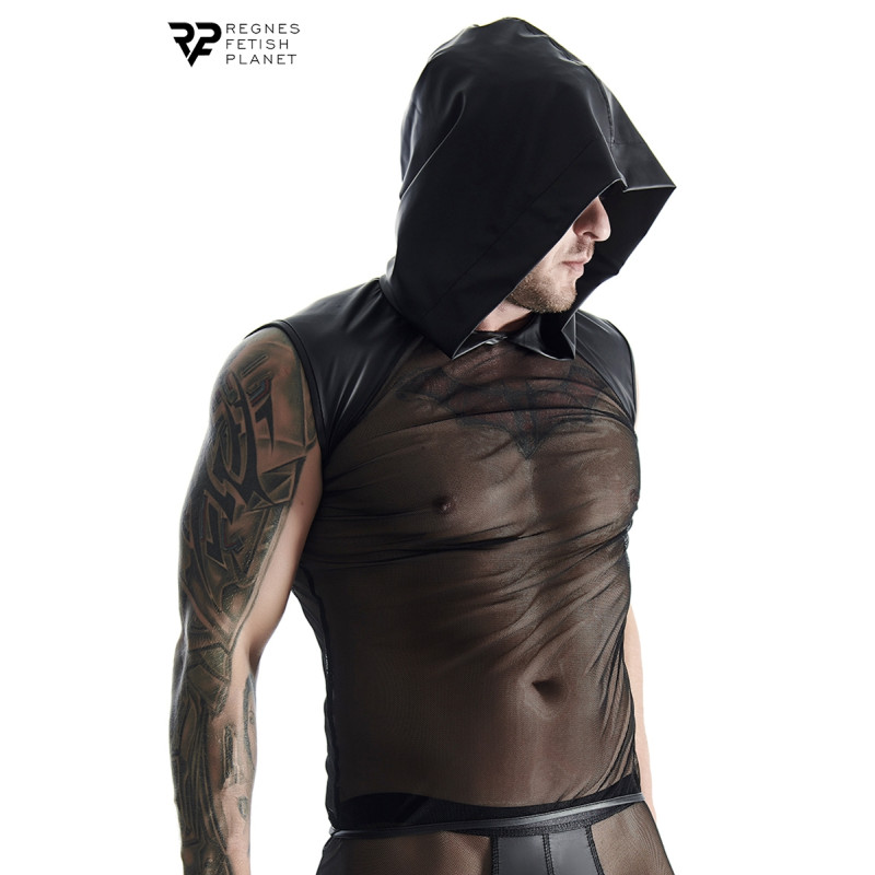 T-shirt à capuche en mesh