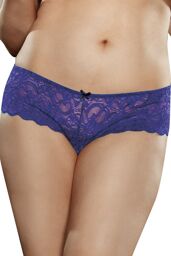 Boyshort dentelle ouvert - DG7177X Bleu