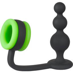 Glow in the Dark Plug Anal Perlé avec Anneau Pénien