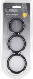 Set de 3 cockrings en silicone Wide O - L/XL/XXL - Noir