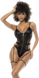 Bodystring avec armatures en wetlook noir Wetlook noir