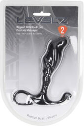 Masseur prostatique en silicone pro avec boucle dure ondulée - L - Noir
