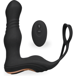 Vibromasseur vibro homme gode anal Stimulateur de prostate vibrations et va-et-vient avec cockring Trip - Noir