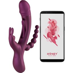 Trilux Vibromasseur Rabbit avec Perles anales et Doigt Kinky