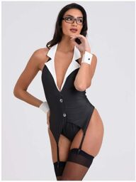 Costume Secrétaire Coquine Fantasy 3 Pièces Noir