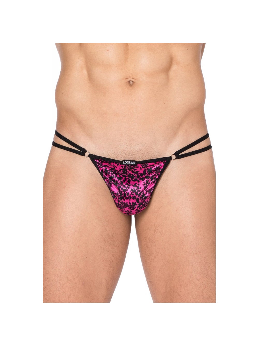 String imprimé fleurs New Look rose & noir