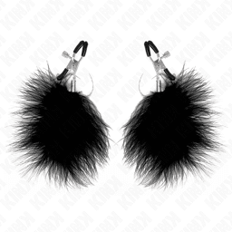 pince à tétons plume noir 7 cm