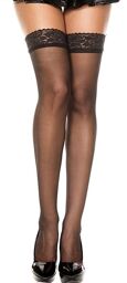 Bas nylon noirs jolies jarretières Noir
