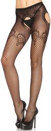 Collant ouvert baroque Noir