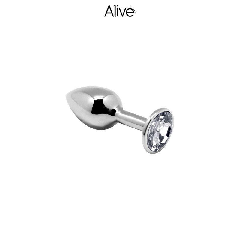 Plug métal bijou transparent M