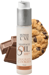 Huile de massage comestible parfum Cookie Chocolat - 50ml
