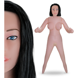 Poupée gonflable brune réaliste vibrante visage 3D