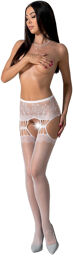 Collants effet porte-jarretelles blancs Blanc