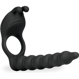 Anneau vibrant double pénétration Eternal - Cockring penien pour homme et couple - Noir