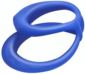 Double Cockring Silicone Soft Duo 40mm Bleu