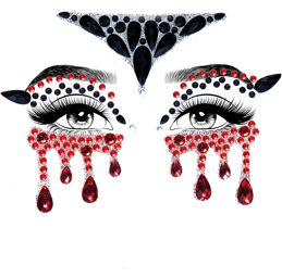 Bijoux de visage adhésifs Vampire MULTICOLOR