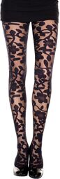 Collant noir imprimé floral Noir