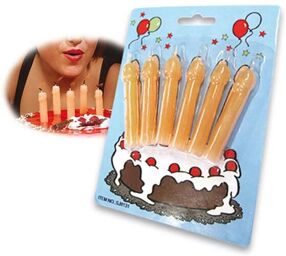 Bougies Pénis x6 Beige
