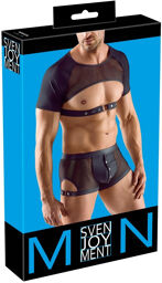 Crop top noir à poitrine ouverte Noir