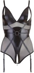 Body Bondage Ouvert avec Contraintes Noir