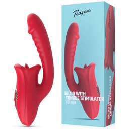 - Dildo avec stimulateur de clitoris - Rouge