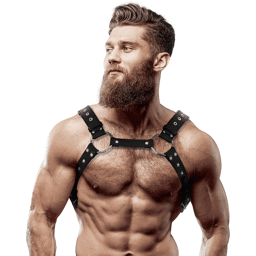 HARNAIS POITRINE EN CUIR ÉCOLOGIQUE POUR HOMMES AVEC CLOUS