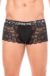Boxer noir en dentelle délicate Noir