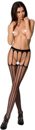 Collants effet jarretelles noirs Noir