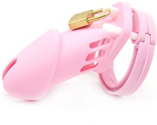 Cage de chasteté Silicone Bran 9 x 3cm Rose