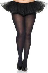 Collant grande taille fantaisie opaque noir - MH747XBLK Noir