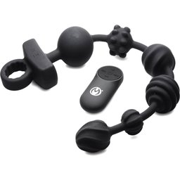 Chaîne Anale Vibrante Télécommandée 10X Dark Rattler