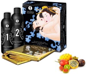 Gelée et Drap de Massage Érotique Fruits Exotiques