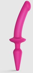 Plug-In Switch Semi-Réaliste Gode & Plug Anal 2-en-1 Taille S - Rose