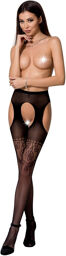 Collants effet de ligas noirs Noir