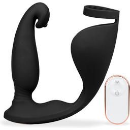 Vibromasseur vibro homme gode anal Stimulateur de prostate 2-en-1 Raptor - Noir
