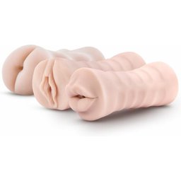 M for Men - Lot de 3 gaines avec autolubrification pour masturbateur Stroke