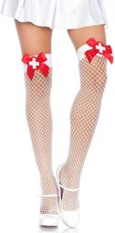 Bas Filet Infirmière réf: 9511 Blanc / Rouge