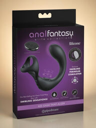 Vibromasseur prostatique avec anneau et stimulation périnéale rechargeable