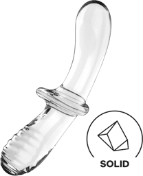 Gode en verre borosilicaté massif transparent Double Crystal