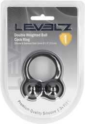 Cockring double poids en silicone liquide - Noir