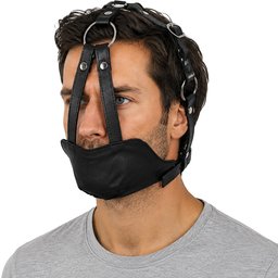 Bâillon en cuir pour la bouche et le menton