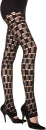 Legging noir sexy filet à motifs Noir